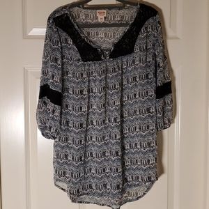 Black, white, and blue blouse mission